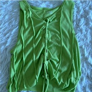 Pacsun Reserve Neon Green Cut-out Tank Top